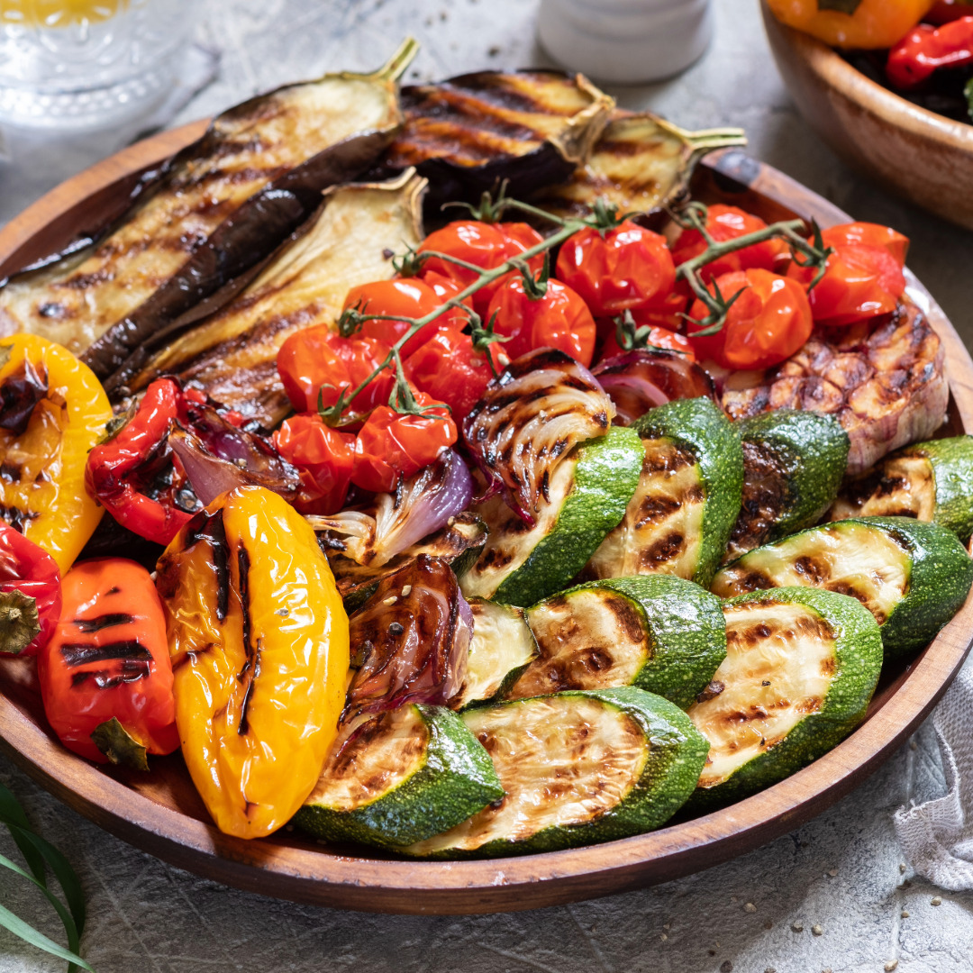 Grillgemüse mit Ayurveda Gewürz und Tahini-Dip