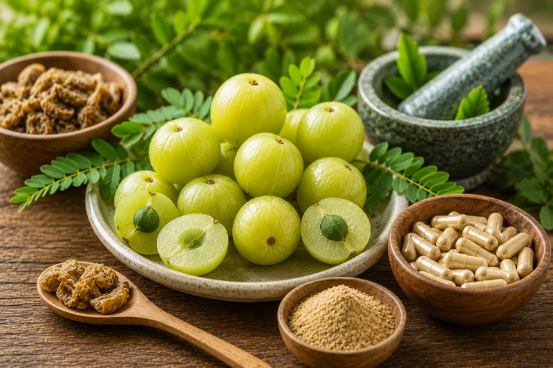 Amla, auch Schlafbeere genannt ist im Ayurveda u. a. für seine Agni stärkenden Eigenschaften beliebt.