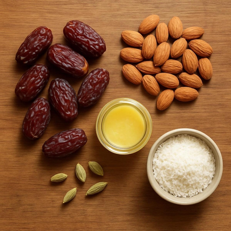 Ayurveda Superfoods für die Wechseljahre Datteln, Mandlen Ghee Ojas stärken