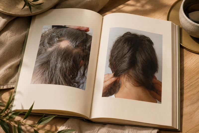 Echte vorher-nachher Bilder Haarausfall Galerie Kaya Veda