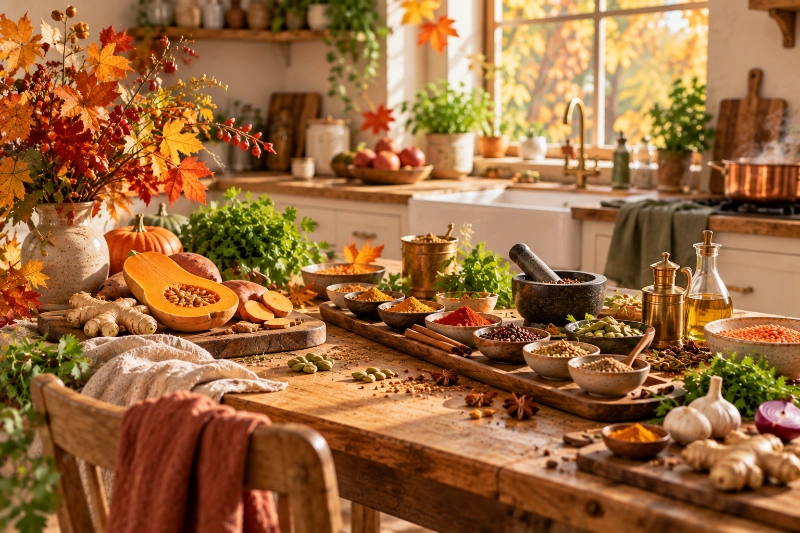 Ayurveda Gewürze im Herbst
