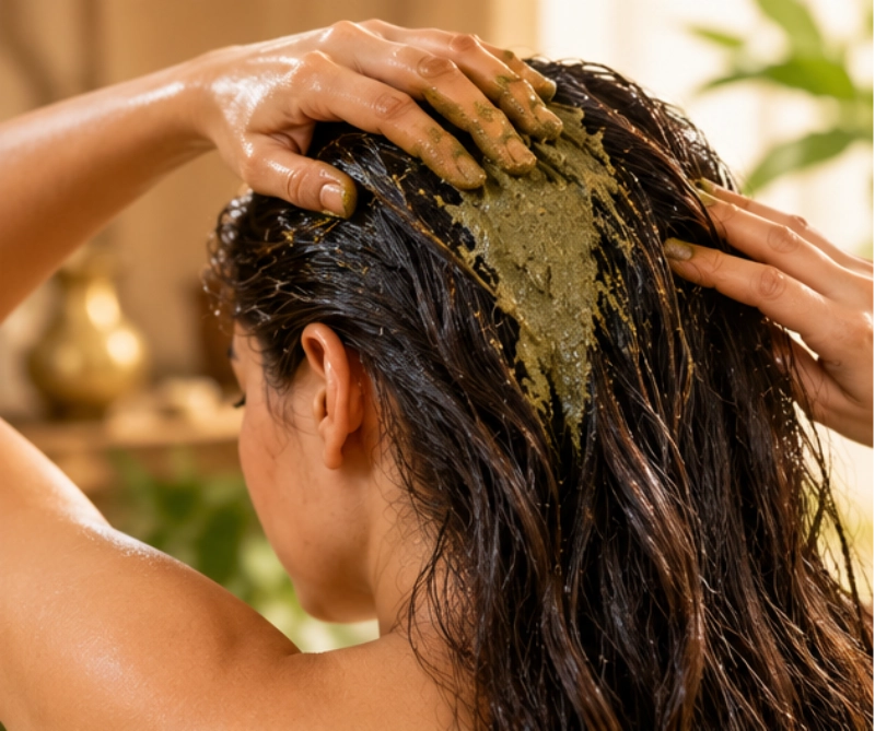 Ayurveda Kräuter bei Haarausfall traditionelle Anwendung Paste