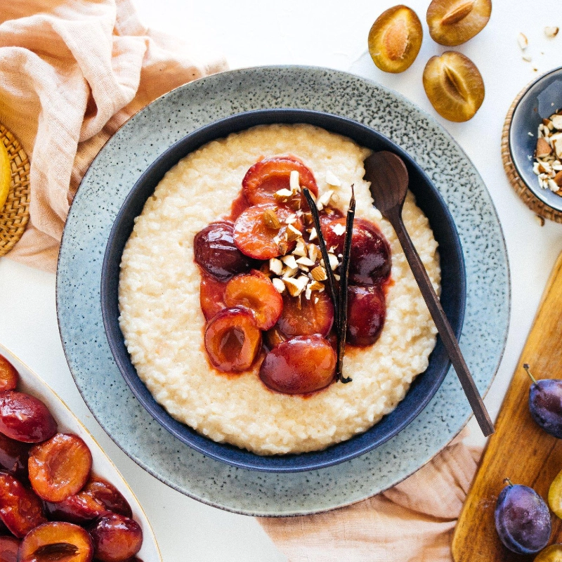 Goldener Gewürzreis mit Zwetschgen Ayurveda
